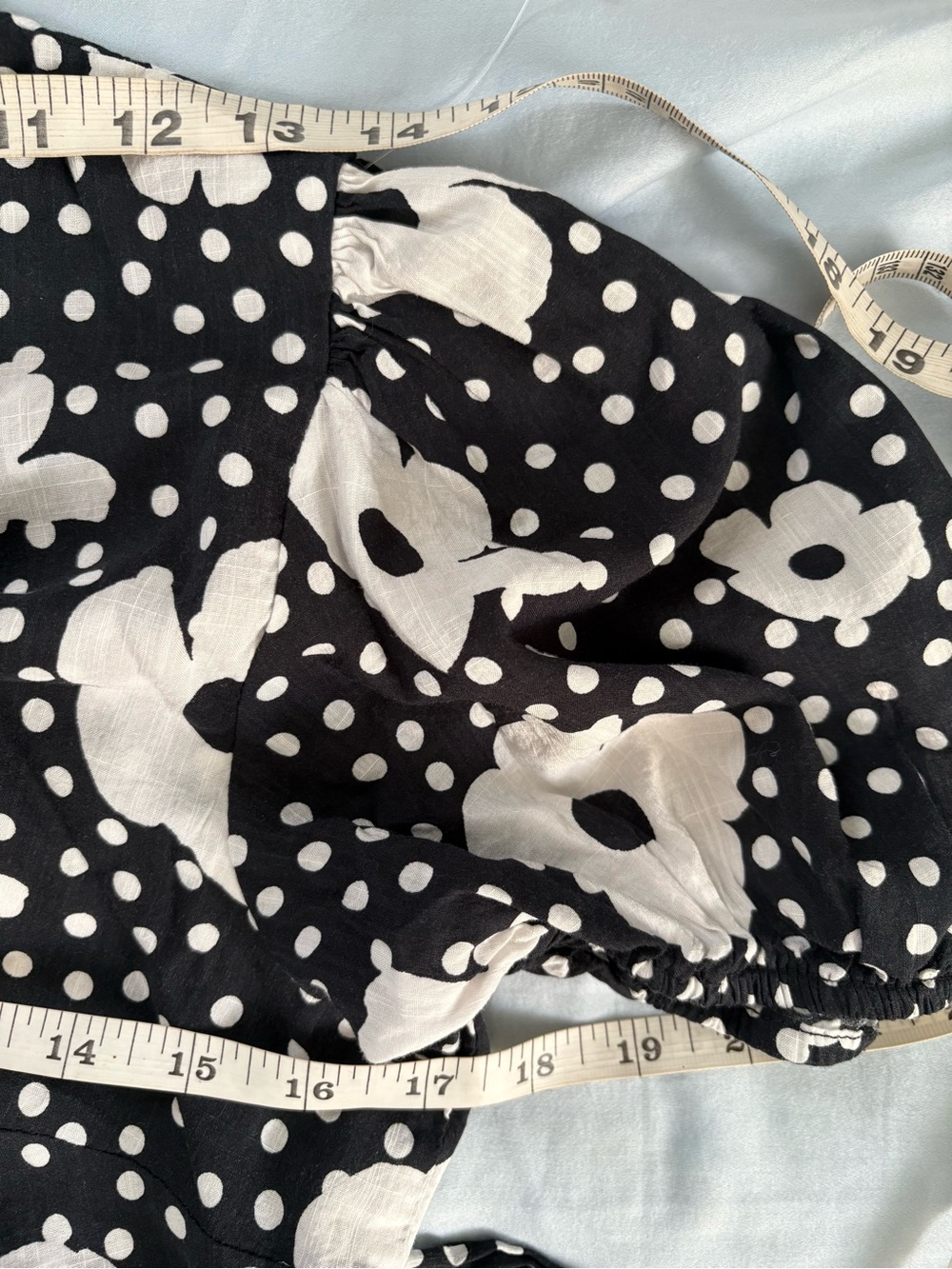 Urban Outfitters Black & White Floral Polka Dot Wrap Mini Dress Size Large - Picture 7 of 10